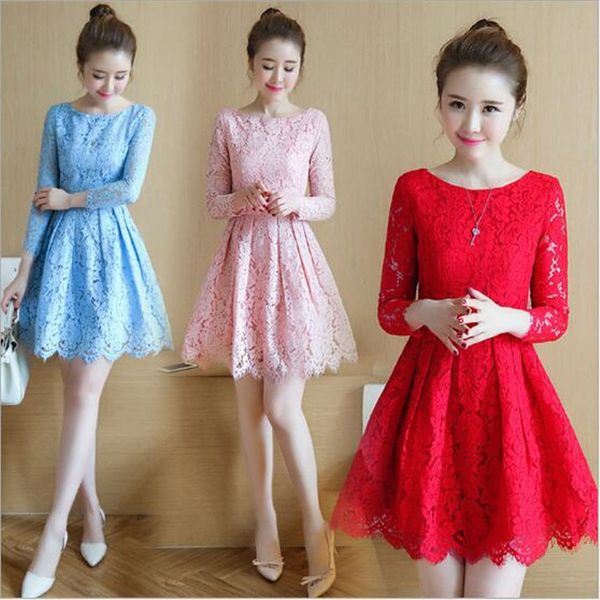 summer autumn lace skirt 2020 korean mori girl mini vestidos women long sleeve temperament red lace skirt black,pink,blue qc42
summer autumn lace skirt 2020 korean mori girl mini vestidos women long sleeve temperament red lace skirt black,pink,blue qc42
