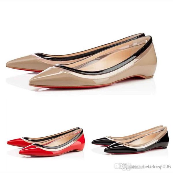 2019 new pointed toe women red bottom paulina pvc patent leather women's flat ballerine party wedding dress eu35-42, Black
2019 new pointed toe women red bottom paulina pvc patent leather women's flat ballerine party wedding dress eu35-42, Black