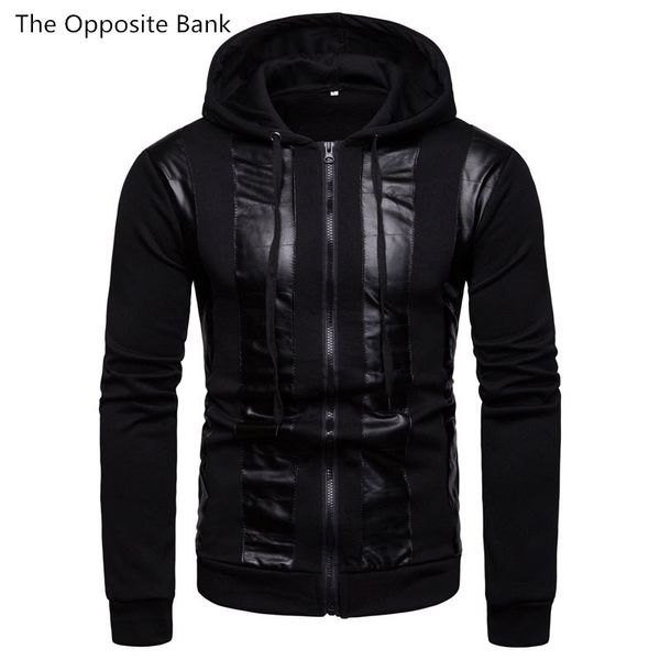 2019 autumn and winter new hooded cardigan large size fashion trend leather stitching casual sports jacket men's jacket, Black
2019 autumn and winter new hooded cardigan large size fashion trend leather stitching casual sports jacket men's jacket, Black