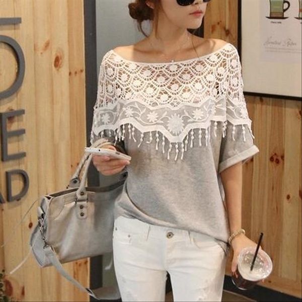 sweet lace hollowed-out handmade crochet collar bat sleeve midi female shawl t-shirt shawl t-shirt, White
sweet lace hollowed-out handmade crochet collar bat sleeve midi female shawl t-shirt shawl t-shirt, White