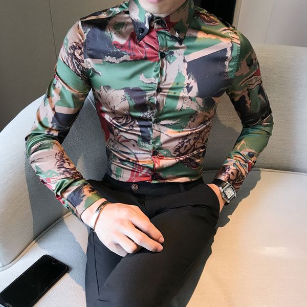 shirt men fashion spring long sleeve camouflage print men casual shirts slim fit party hight quality dress mens shirts, White;black
shirt men fashion spring long sleeve camouflage print men casual shirts slim fit party hight quality dress mens shirts, White;black