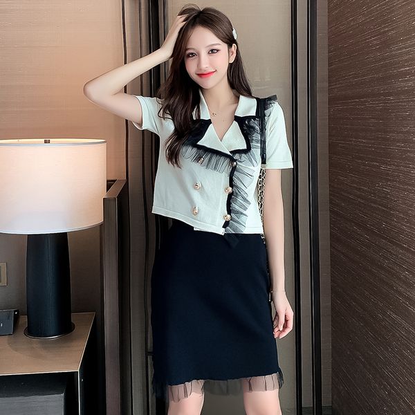 new 2020 summer elegant korean casual 2 piece women short sleevesweater crop + high waist mini skirt set ropa de mujer, White
new 2020 summer elegant korean casual 2 piece women short sleevesweater crop + high waist mini skirt set ropa de mujer, White