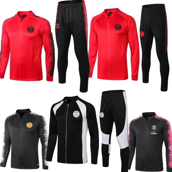 18 19 psg black white red jacket tracksuit with zipper training suit sportswear mbappe champion sportswear tracksuit 2018, Black;yellow
18 19 psg black white red jacket tracksuit with zipper training suit sportswear mbappe champion sportswear tracksuit 2018, Black;yellow