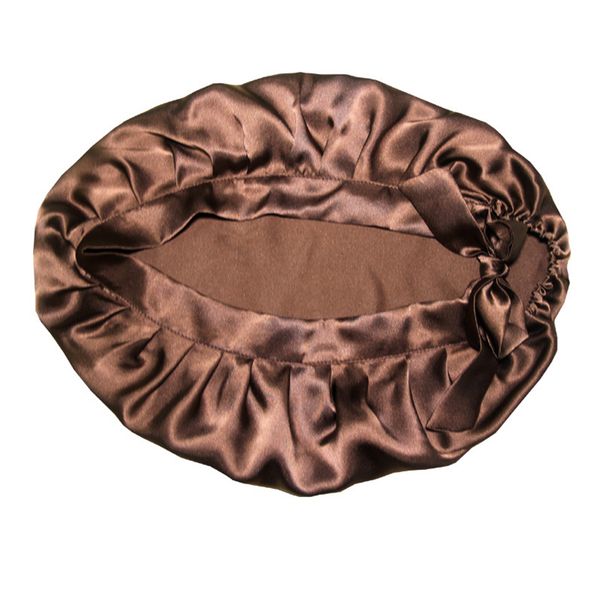 women home lace-up adjustable sleeping size head cover cap soft hair silk bonnet