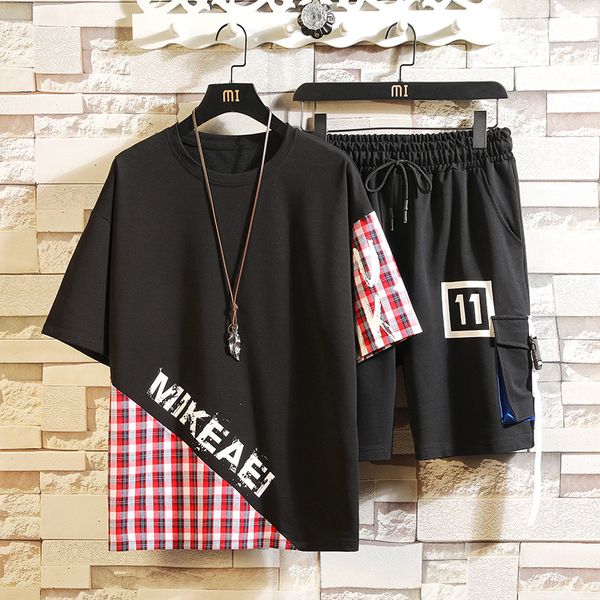 summer fashion brand shorts set loose splicing short sleeve sports t-shirt set for men, Gray
summer fashion brand shorts set loose splicing short sleeve sports t-shirt set for men, Gray