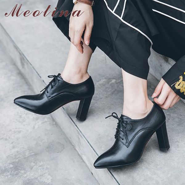 meotina thick high heels shoes women lace up super high heels derby shoes fashion pointed toe pumps female footwear size 33-41, Black
meotina thick high heels shoes women lace up super high heels derby shoes fashion pointed toe pumps female footwear size 33-41, Black