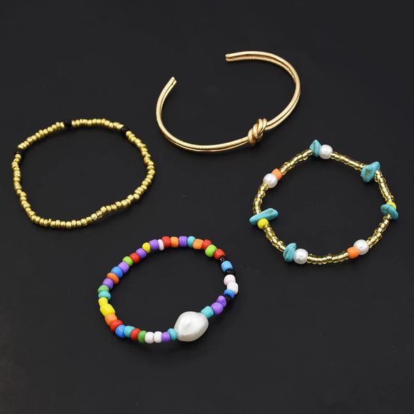 4 pieces / set of alloy ring bracelet beaded jade fashion boho jewelry for women, Golden;silver
4 pieces / set of alloy ring bracelet beaded jade fashion boho jewelry for women, Golden;silver
