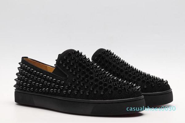 new low cut casual flats red bottom shoes suede junior calf shoes for men and women shoes classic party wedding crystal leather sneakers c30, Black
new low cut casual flats red bottom shoes suede junior calf shoes for men and women shoes classic party wedding crystal leather sneakers c30, Black