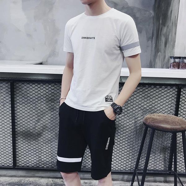 2020 men's sports suit new short sleeve t-shirt shorts set korean slim two-piece set summer tide asian sizes available in 5 colors 
2020 men's sports suit new short sleeve t-shirt shorts set korean slim two-piece set summer tide asian sizes available in 5 colors