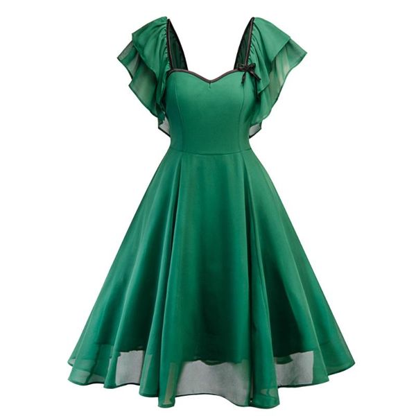 spring suumer chiffon ruffles women vintage dress layer swing evening party vestidos de festa rockabilly retro dress, Black;gray
spring suumer chiffon ruffles women vintage dress layer swing evening party vestidos de festa rockabilly retro dress, Black;gray