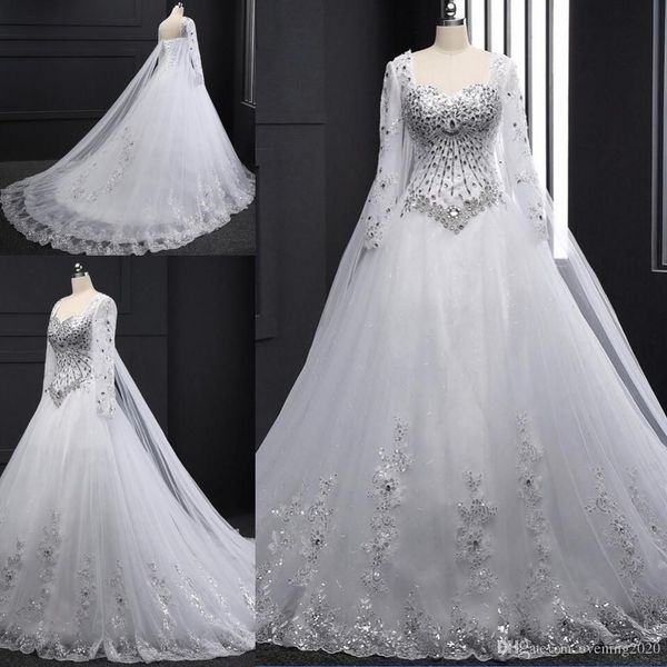vintage a line wedding dresses sweetheart applique sequins long sleeves lace up sweep train bridal gowns, White
vintage a line wedding dresses sweetheart applique sequins long sleeves lace up sweep train bridal gowns, White