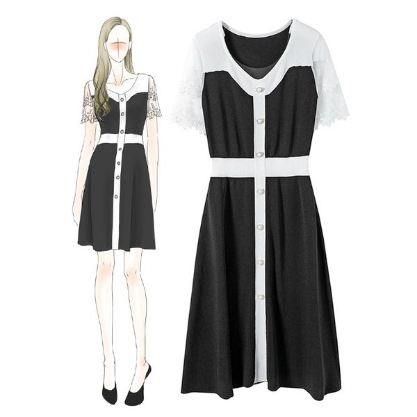 black elegant dress women for wedding party lace patchwork short knitted dress ladies party dresses women evening, Black;gray
black elegant dress women for wedding party lace patchwork short knitted dress ladies party dresses women evening, Black;gray