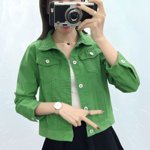 spring autumn denim jacket women slim fashion candy color jeans jacket loose slim bolero female clothing korean version coat 327, Black;brown
spring autumn denim jacket women slim fashion candy color jeans jacket loose slim bolero female clothing korean version coat 327, Black;brown