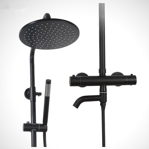 Quality Black Scalding Prevention Thermostatic Shower Safe Lock Bathroom Bath Shower Faucet With Brass Rain Shower Head
Quality Black Scalding Prevention Thermostatic Shower Safe Lock Bathroom Bath Shower Faucet With Brass Rain Shower Head