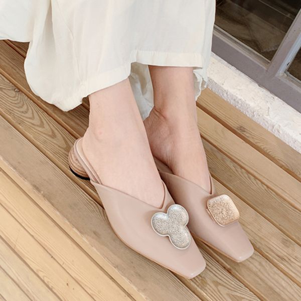 muqgew vintage sandals women summer leather metal buckle square head shallow thick heel slippers flat ankle sandals beach shoes, Black
muqgew vintage sandals women summer leather metal buckle square head shallow thick heel slippers flat ankle sandals beach shoes, Black
