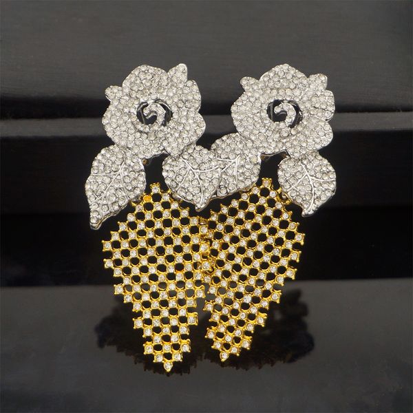 rose with luxury champagne crystal earrings feshion jewelry for women bricons wedding long drop earrings, Silver
rose with luxury champagne crystal earrings feshion jewelry for women bricons wedding long drop earrings, Silver