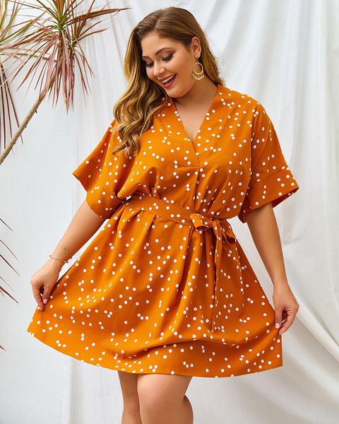 plus size womens dresses v neck polka dot print dress sashes short sleeve 3 color teenager pencil dress, Black;gray
plus size womens dresses v neck polka dot print dress sashes short sleeve 3 color teenager pencil dress, Black;gray