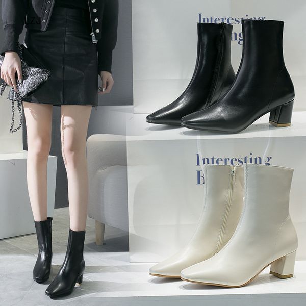lzj 2019 women new booties short boots women autumn winter ankle boots square head martins side zipper, Black
lzj 2019 women new booties short boots women autumn winter ankle boots square head martins side zipper, Black