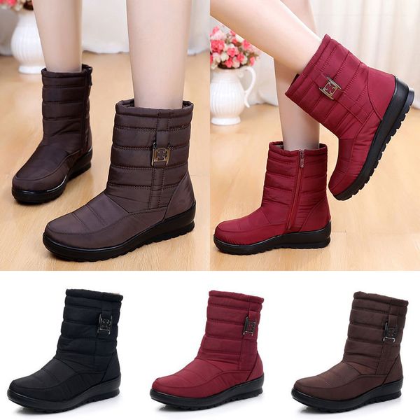 women snow boots winter furry lined cotton thick warm boots ladies snow shoes solid low heel zipper female ankle booties d40, Black
women snow boots winter furry lined cotton thick warm boots ladies snow shoes solid low heel zipper female ankle booties d40, Black