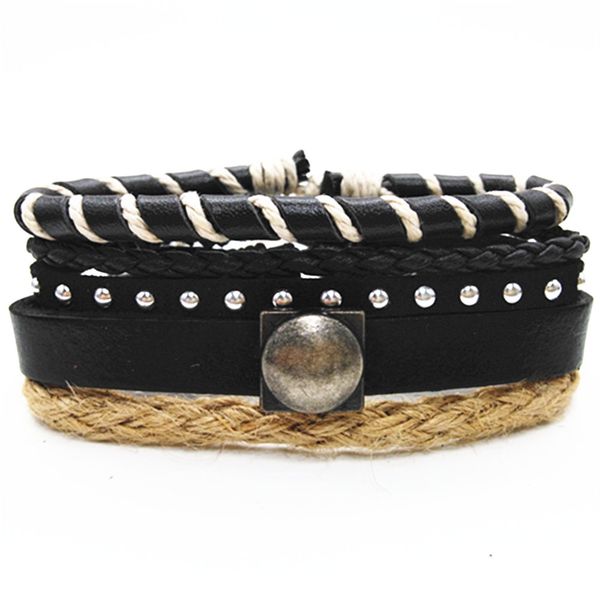 black metal skull cross star wrap handmade woven men leather bracelets women vintage bangle male rivet homme jewelry accessories, Golden;silver
black metal skull cross star wrap handmade woven men leather bracelets women vintage bangle male rivet homme jewelry accessories, Golden;silver
