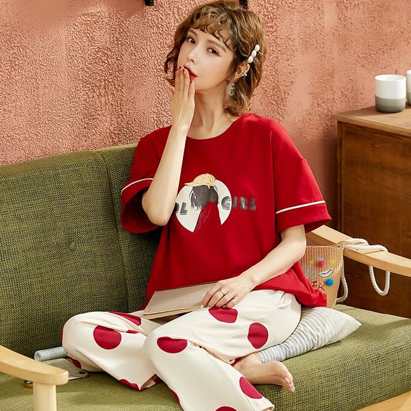 summer cotton women pajamas set cartoon pyjamas womens short sleeve round neck sleepwear loose plus size -4xl pijama mujer, Black;red
summer cotton women pajamas set cartoon pyjamas womens short sleeve round neck sleepwear loose plus size -4xl pijama mujer, Black;red