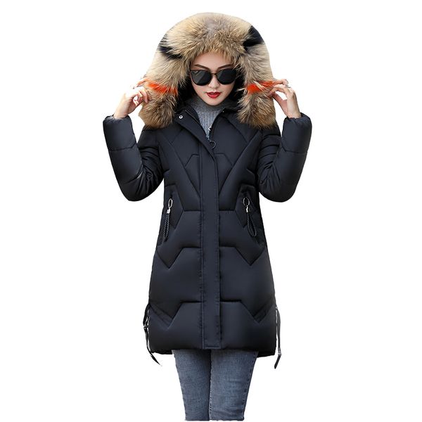 winter new parker down cotton coat jacket women hooded fur collar cotton clothing women medium long slim thick large size jacket, Black
winter new parker down cotton coat jacket women hooded fur collar cotton clothing women medium long slim thick large size jacket, Black