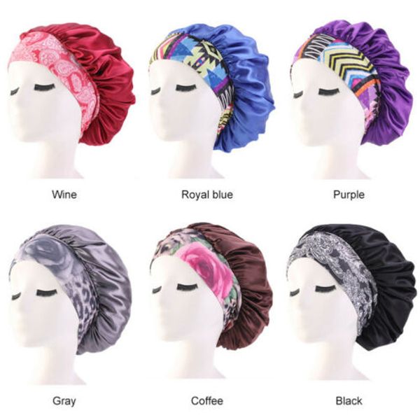 2019 women silk night sleep cap hair bonnet hat head cover satin wide adjust elastic band, Blue;gray
2019 women silk night sleep cap hair bonnet hat head cover satin wide adjust elastic band, Blue;gray