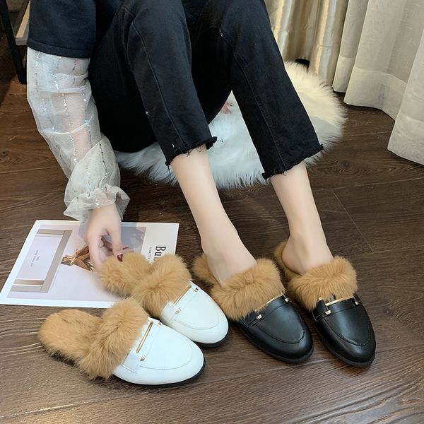slippers casual fur shoes slides cover toe mules for women 2019 med pantofle rivet luxury plush new flat basic fashion metal, Black
slippers casual fur shoes slides cover toe mules for women 2019 med pantofle rivet luxury plush new flat basic fashion metal, Black