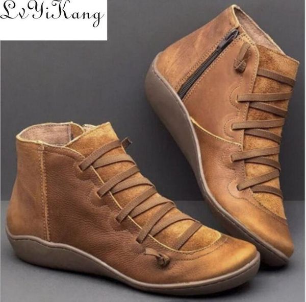 woman botas mujer women pu leather ankle boots women autumn winter cross strappy vintage punk boots flat ladies shoes, Black
woman botas mujer women pu leather ankle boots women autumn winter cross strappy vintage punk boots flat ladies shoes, Black