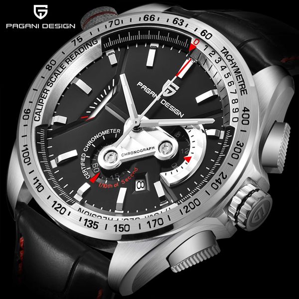 pagani design stainless steel chronograph men watch waterproof sport watch man quartz leather, Slivery;brown
pagani design stainless steel chronograph men watch waterproof sport watch man quartz leather, Slivery;brown