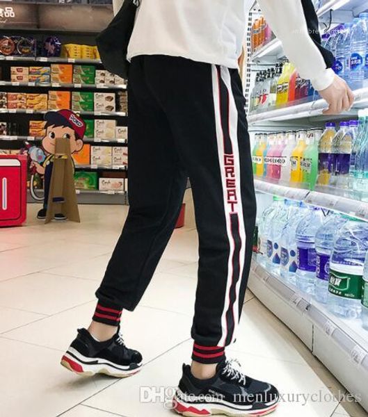 male boy teenager clothes long pencil pants mens designer jogger pants striped fashion, Black
male boy teenager clothes long pencil pants mens designer jogger pants striped fashion, Black