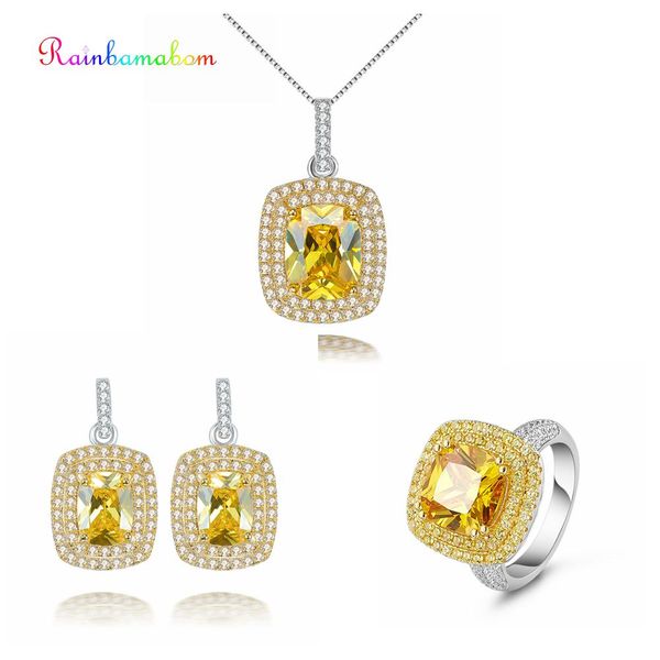 rainbamabom luxury real 925 sterling silver citrine gemstone white gold earrings studs ring necklace women jewelry set wholesale, Black
rainbamabom luxury real 925 sterling silver citrine gemstone white gold earrings studs ring necklace women jewelry set wholesale, Black