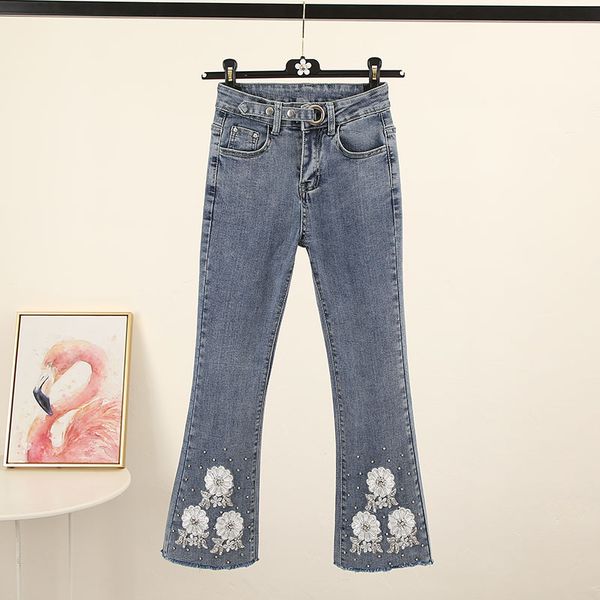 cowboy pants women's 2020 new spring diamond beads elasticity high-waist slimming flare trousers skinny female denim pants, Blue
cowboy pants women's 2020 new spring diamond beads elasticity high-waist slimming flare trousers skinny female denim pants, Blue