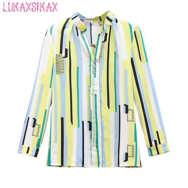 2020 new spring autumn women long sleeve shirt korean fashion contrast color stripe print plus size loose shirt women, White
2020 new spring autumn women long sleeve shirt korean fashion contrast color stripe print plus size loose shirt women, White