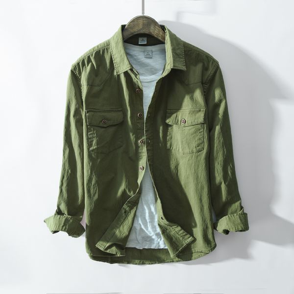 lff 2018 new arrival spring and autumn men fashion green khaki color long sleeve cotton shirt male casual vintage shirt clothes, White;black
lff 2018 new arrival spring and autumn men fashion green khaki color long sleeve cotton shirt male casual vintage shirt clothes, White;black
