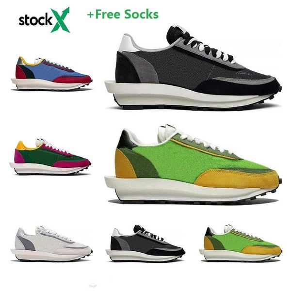 sacai x ldv waffle daybreak trainers casual shoes ldwaffle designer triple black white wolf grey pink green women mens designer sneakers 
sacai x ldv waffle daybreak trainers casual shoes ldwaffle designer triple black white wolf grey pink green women mens designer sneakers
