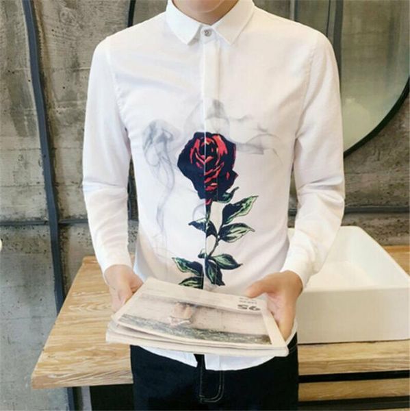 fashion youth men's casual shirts printing short sleeve t-shirts men's casual slim british long sleeve dress, White;black
fashion youth men's casual shirts printing short sleeve t-shirts men's casual slim british long sleeve dress, White;black