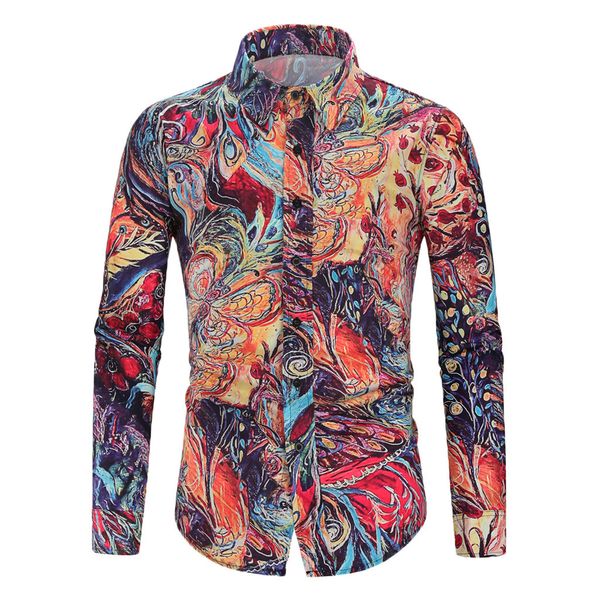 men's autumn winter casual turn-down collar button print long sleeve blouse hawaiian summer floral printed slim beach shirts, White;black
men's autumn winter casual turn-down collar button print long sleeve blouse hawaiian summer floral printed slim beach shirts, White;black