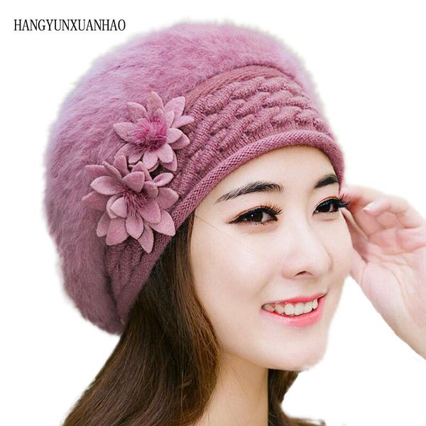 hangyunxuanhao female elegance fur knitted berets fashion flower winter women hat thick warm knit hat ladies female cap, Blue;gray
hangyunxuanhao female elegance fur knitted berets fashion flower winter women hat thick warm knit hat ladies female cap, Blue;gray