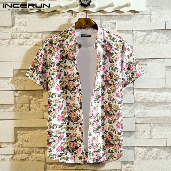incerun men chic floral print short sleeve lapel casual shirt streetwear comfort joker summer holiday button mens fashion blouse, White;black
incerun men chic floral print short sleeve lapel casual shirt streetwear comfort joker summer holiday button mens fashion blouse, White;black
