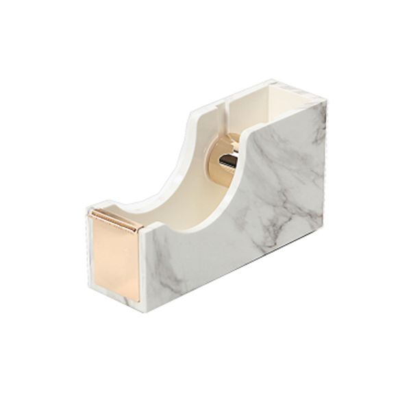 white marble texture deskadhesive tape dispenser gold tone 1" metal core tape holder for office school supplies
white marble texture deskadhesive tape dispenser gold tone 1" metal core tape holder for office school supplies