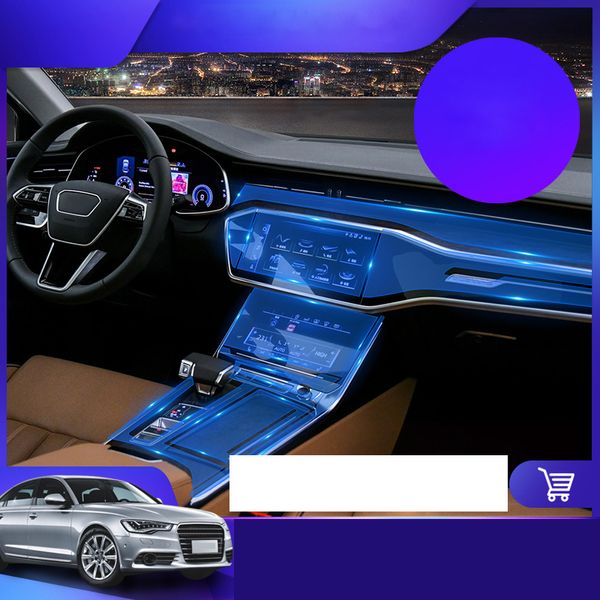 

lsrtw2017 tpu car interior film central gear panel control dashboard protective sticker for a6 a7 c7 c8 2018 2019 2020 s6