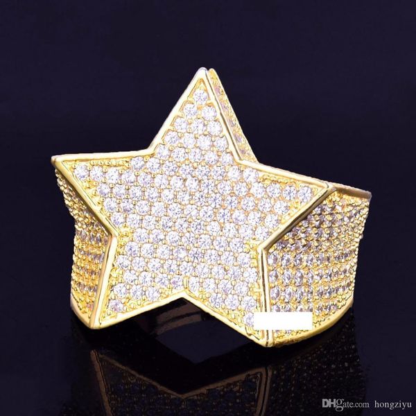 men's star ring 18 k copper charm gold silver color full zircon ring fashion hip hop rock jewelry, Golden;silver
men's star ring 18 k copper charm gold silver color full zircon ring fashion hip hop rock jewelry, Golden;silver