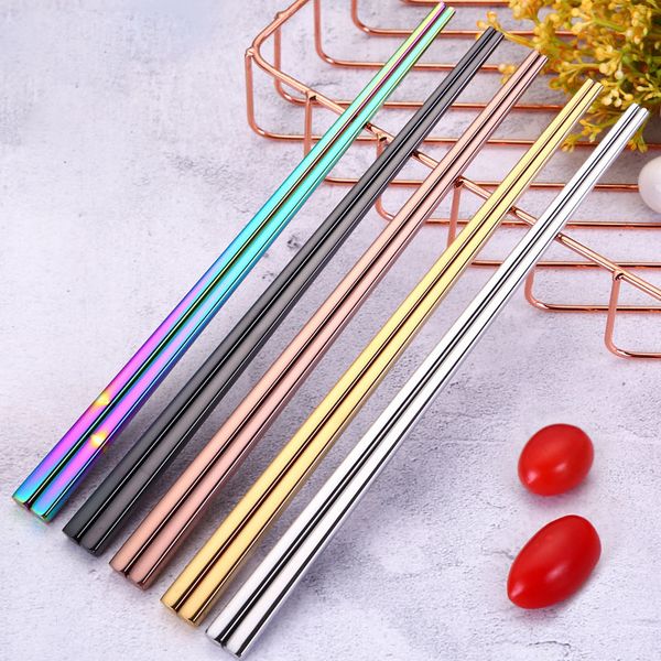 colorful length 23cm reusable chopsticks chinese style stainless steel metal chopsticks restaurant kitchen accessories
colorful length 23cm reusable chopsticks chinese style stainless steel metal chopsticks restaurant kitchen accessories