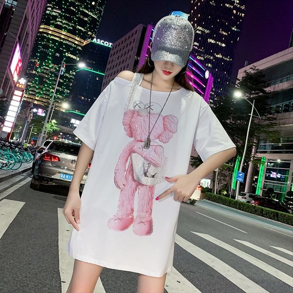 european style midi short-sleeved t-shirt female 2020 summer cotton loose large size white foreign heavy industry drill t-shirt
european style midi short-sleeved t-shirt female 2020 summer cotton loose large size white foreign heavy industry drill t-shirt