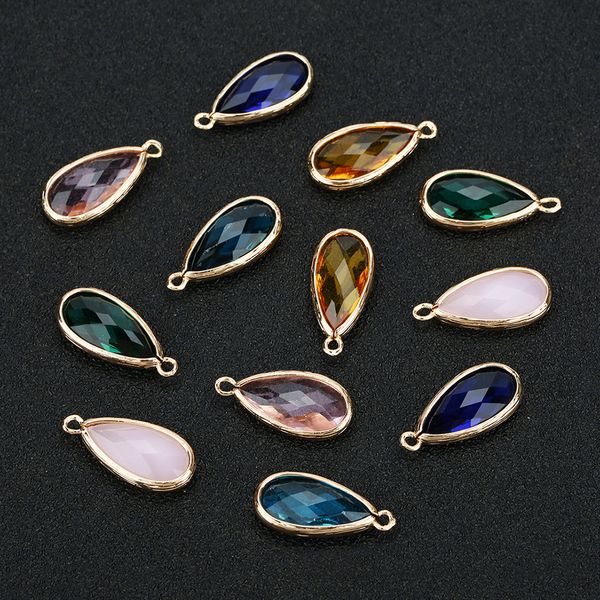5pc crystal glass teardrop charm pendants diy jewelry findings, Black 
5pc crystal glass teardrop charm pendants diy jewelry findings, Black