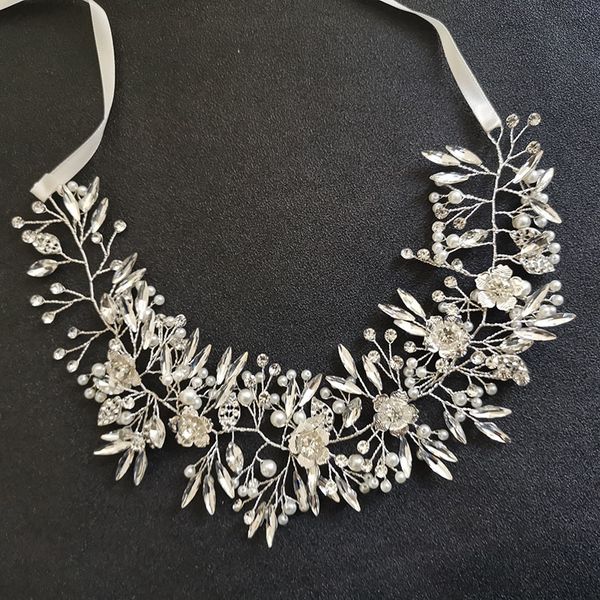 slbridal handmade silver color crystal rhinestones pearl flower leaf bridal hair jewelry wedding hair accessories women headband, Golden;white
slbridal handmade silver color crystal rhinestones pearl flower leaf bridal hair jewelry wedding hair accessories women headband, Golden;white