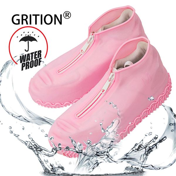 grition shoe cover waterproof reusable silicone zipper shoes covers outdoor rainy days recycling overshoes boot shoes protection, White;pink
grition shoe cover waterproof reusable silicone zipper shoes covers outdoor rainy days recycling overshoes boot shoes protection, White;pink