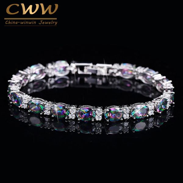 cwwzircons luxury design multicolor oval rainbow mystic crystal women fancy bracelet with cubic zirconia stones cb149, Golden;silver
cwwzircons luxury design multicolor oval rainbow mystic crystal women fancy bracelet with cubic zirconia stones cb149, Golden;silver