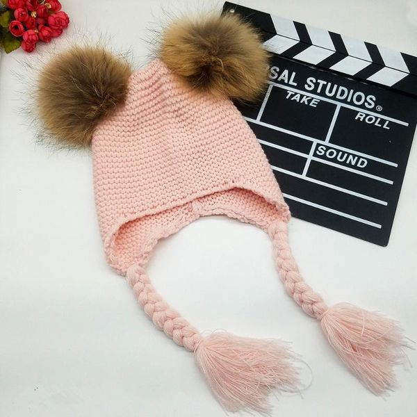 2020real fur ball hat warm parent-child braid knit hat cute earmuffs lei feng autumn and winter double ball cap, Yellow
2020real fur ball hat warm parent-child braid knit hat cute earmuffs lei feng autumn and winter double ball cap, Yellow